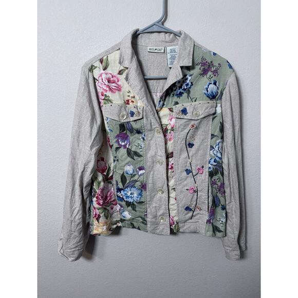 White Stag Tops - Vintage White Stag Blouse Shirt Women's M Linen Floral Cottage Country Core